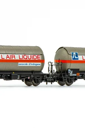 *SOLDES* - ENSEMBLE DE 2 WAGONS CITERNES A 2 ESSIEUX GAZ AIR LIQUIDE SNCF Promotion Saisonnière