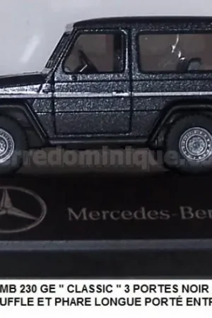 *SOLDES* - 4X4 MERCEDES BENZ 230 GE CLASSIC 3 PORTES NOIR MÉTALLISÉ INTÉRIEUR NOIR AVEC PARE-BUFFLE PHARE LONGUE PORTÉ Paiement Sécurisé