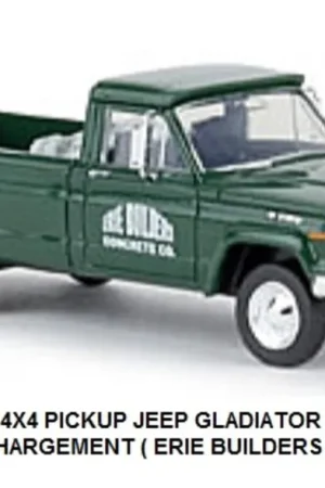 *SOLDES* - 4X4 PICKUP JEEP GLADIATOR VERT MOUSSE AVEC CHARGEMENT ( ERIE BUILDERS ) (USA) Nouvel Arrivage
