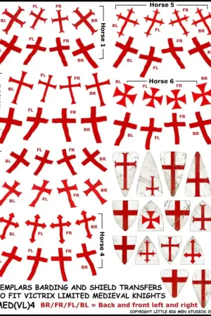 Achat Immédiat LITTLE BIG MEN Studios Medieval Barding and Shield Transfers 4