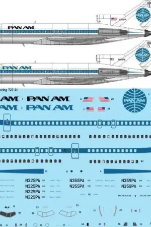 26 Decals 441377 Boeing 727-21 - Pan Am Laser Decal (for CRM Kits) Acheter En Ligne